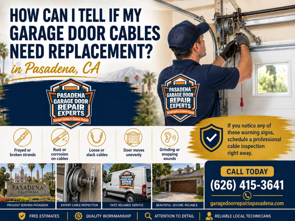 How can I tell if my garage door cables need replacement in Pasadena, CA?