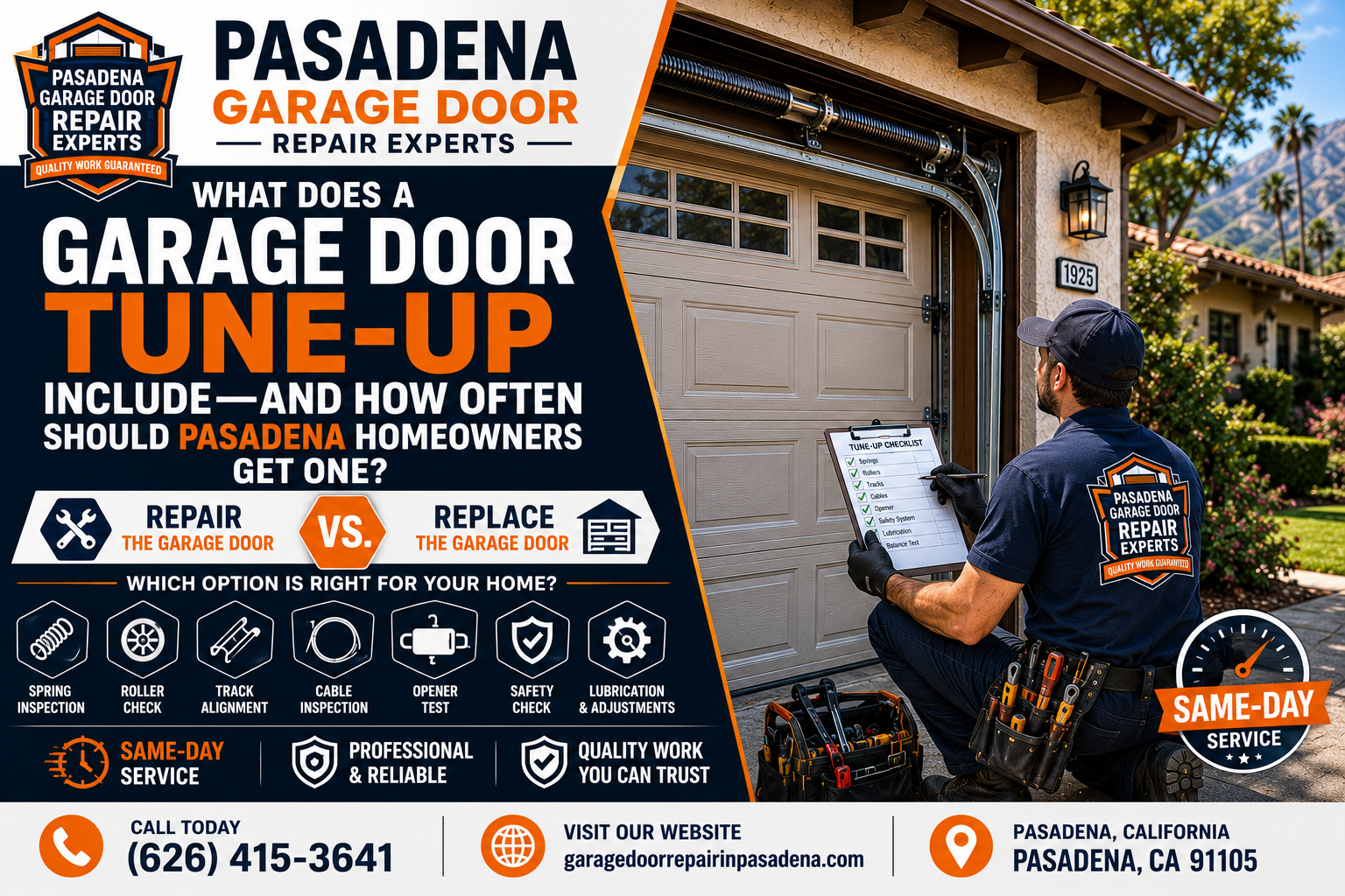 What Does a Garage Door Tune-Up Include—and How Often Should Pasadena Homeowners Get One?